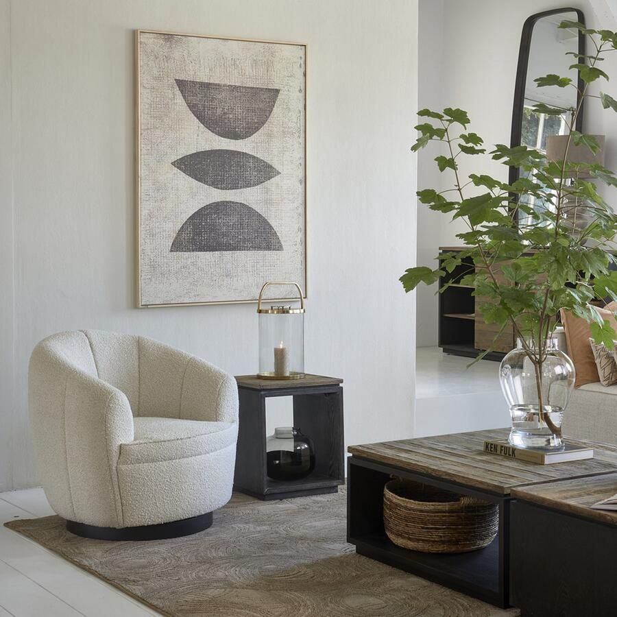 Riviera Maison The Countess Swivel AC WhiSand FR Polyester Acrylic Rubberwood Iron Wit zand 89.0x84.0x83.0 cm - Foto 2