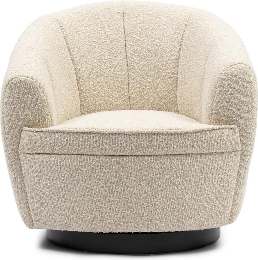 Riviera Maison The Countess Swivel AC WhiSand FR Polyester Acrylic Rubberwood Iron Wit zand 89.0x84.0x83.0 cm