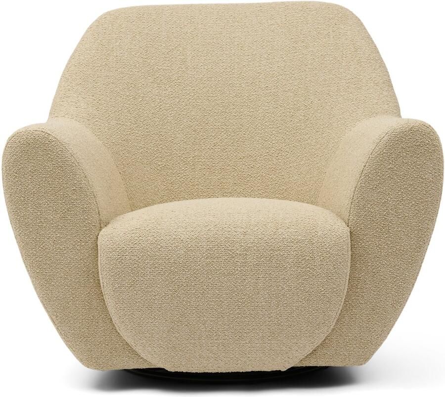 Riviera Maison The Jill Swivel AC Natural Grey Polyester Acryl Rubberhout Metaal Natural Grey 101.0x88.0x88.0 cm