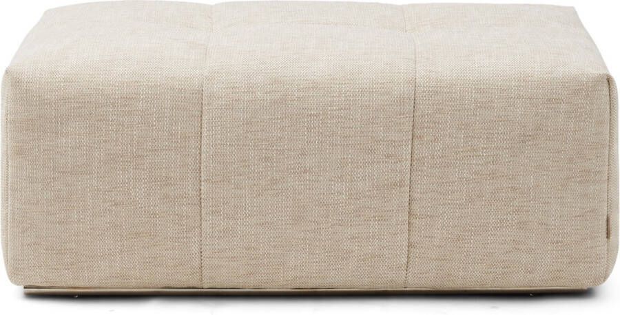 Riviera Maison The Mark Footstool 114cm Melee Nat Polyester Viscose Rubberhout 76.0x115.0x43.0 cm
