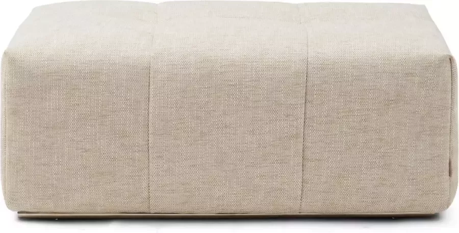 Riviera Maison The Mark Footstool 114cm Melee Nat Polyester Viscose Rubberhout 76.0x115.0x43.0 cm
