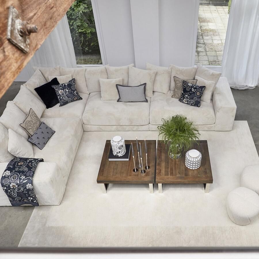 Riviera Maison Vail Corner Polar Bear Polyester Beukenhout IJsbeer 110.0x110.0x75.0 cm