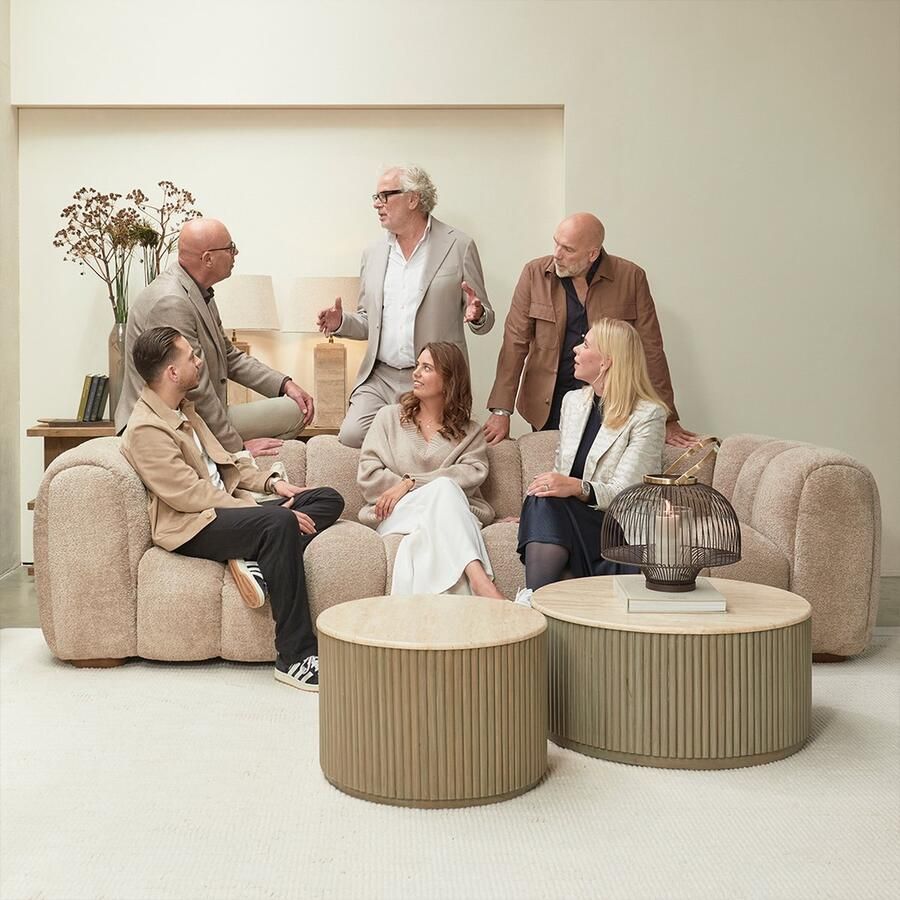 Riviera Maison Vicenza Lounge Sofa 3 5S Taupe Polyester Dennehout Taupe 218.0x246.0x158.0 cm - Foto 2