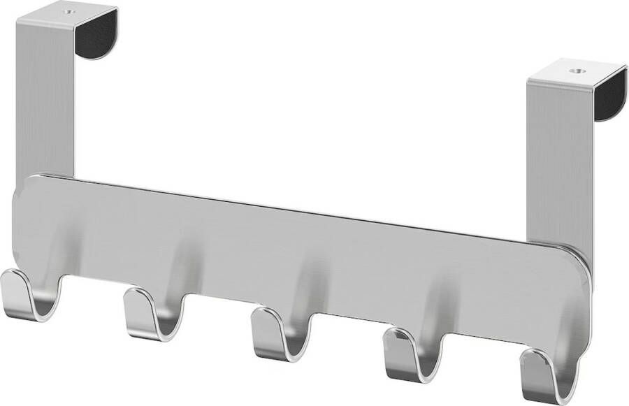 Rixora Metalen Deurkapstok 5 Deurhaken Deurhanger Kapstok voor Handdoek en Kleding Metaal RVS