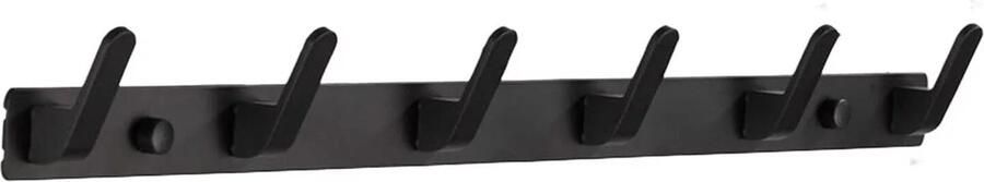 Rixora Metalen kapstok 6 haken Kapstok voor Kleding Badkamer en Handdoek Metaal Zwart