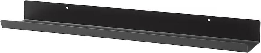 Rixora Metalen Wandplank zwevende planken met hoogglans afwerking wandplank voor fotolijstjes en boeken woonkamer slaapkamer badkamer keuken 60cm x 12cm x 5cm donkergrijs
