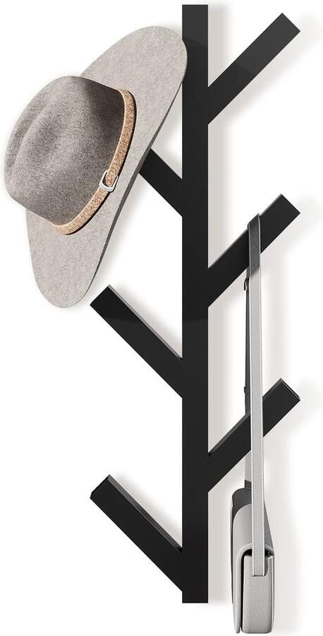 Rixora Wandkapstok Hangende kapstok Muur of wand 6 haken 78 cm Wit