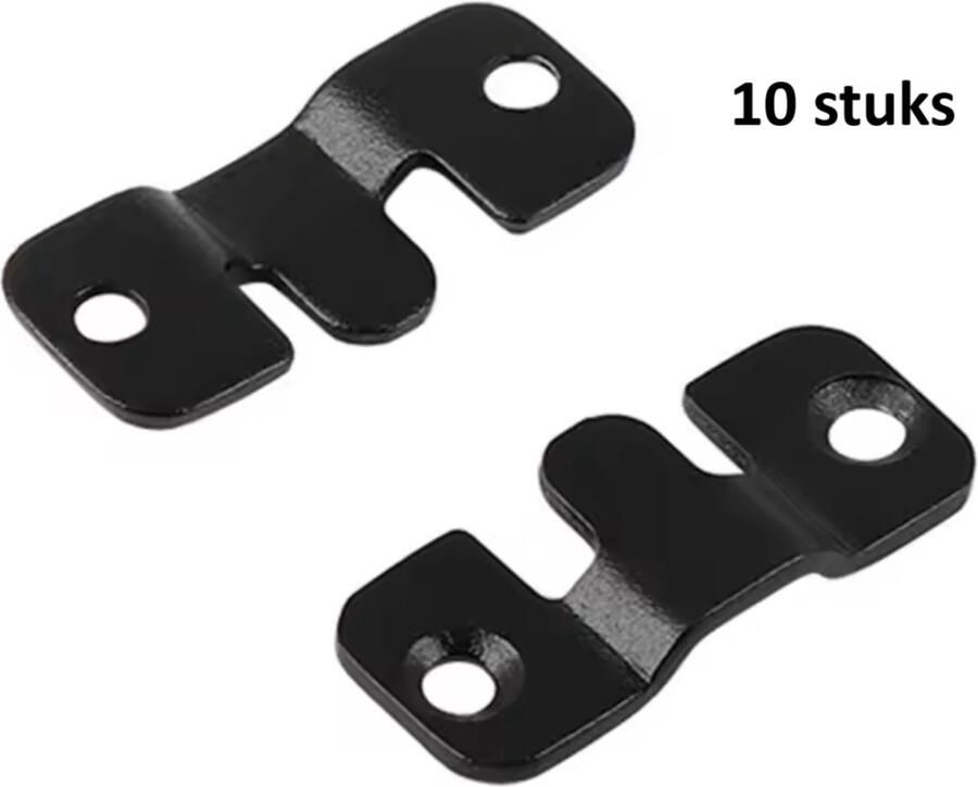 RLVX TLVX 5 sets Sterke Meubel Klem Connectors Zwart 44mm x 19mm – Ophangsysteem Kast – Keukenkastjes – Fotolijsten – Bankstel samenvoegen – Beugel interlock – Muurhaken – RVS Bevestiging Gesp – Ophangbeugels – Demontabel – (10 stuks)