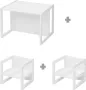 Roba Houten Kinderspeelmeubilair Zitgroep in landelijke stijl Tafel draaibaar tot Bankje + 2 Stoelen (Wit) - Thumbnail 1