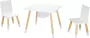 Roba Houten Kinderspeeltafel en Stoelenset 2 Stoelen en 1 Tafel Met Opbergnet Wit - Thumbnail 2
