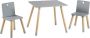 Roba Houten Kinderspeeltafel en Stoelenset Met 2 Stoelen en 1 Tafel Houten Zitset Grijs - Thumbnail 1