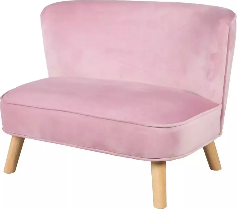 Roba Lil Sofa Comfortabele Kinderbank met Houten Voetjes Roze