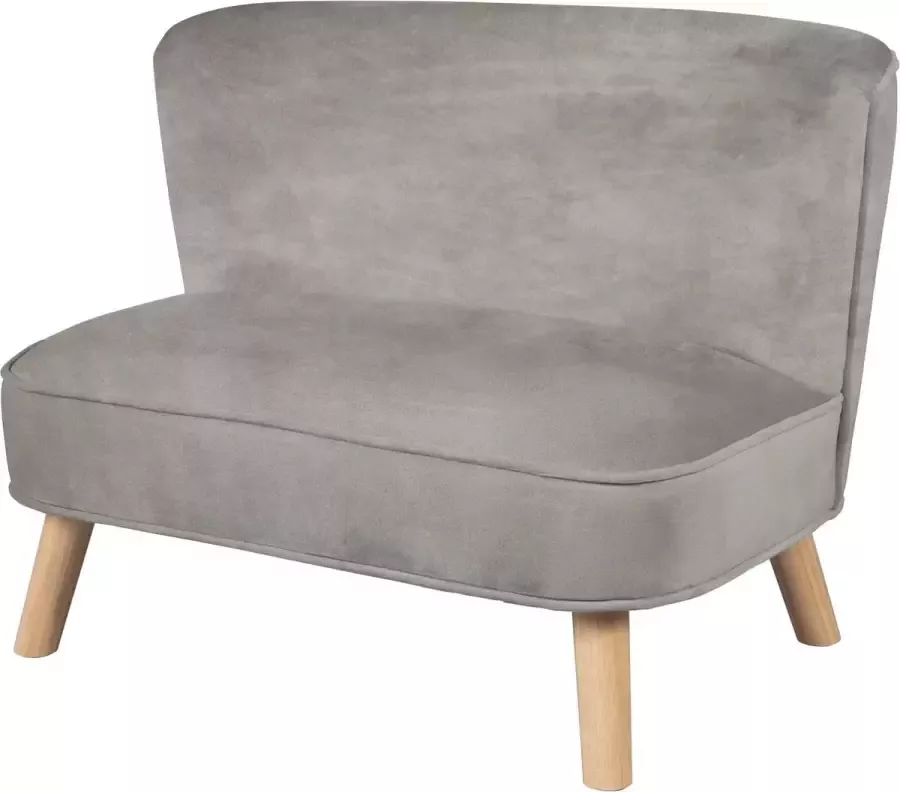 Roba Lil Sofa Comfortabele Kinderbank met Houten Voetjes Zilvergrijs