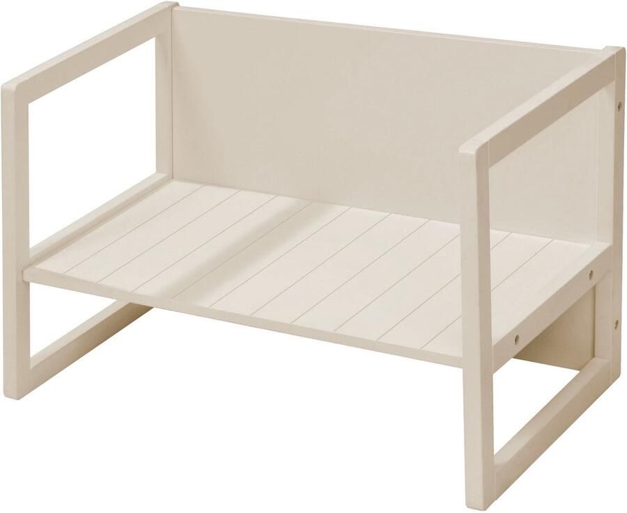 Roba Houten Bank in Landelijke Stijl Omvormbaar tot Tafel of Bank met 2 Zithoogtes Beige Kasjmier