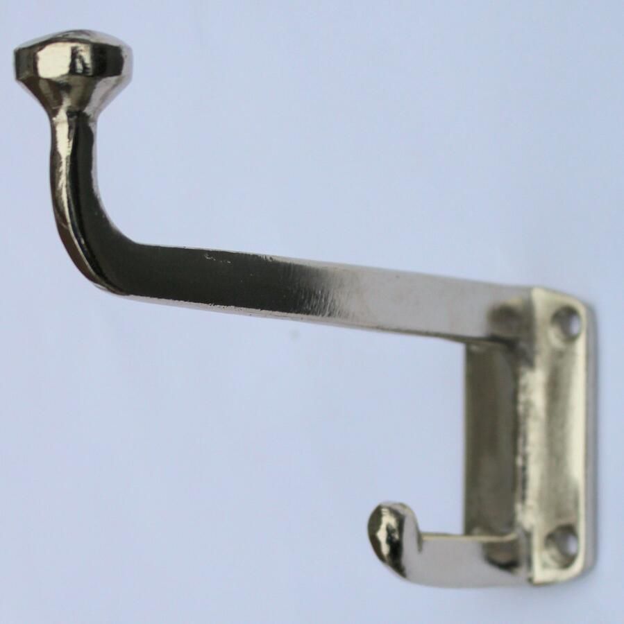 Robanjer Gietijzeren dubbele kapstokhaak zilverkleurig