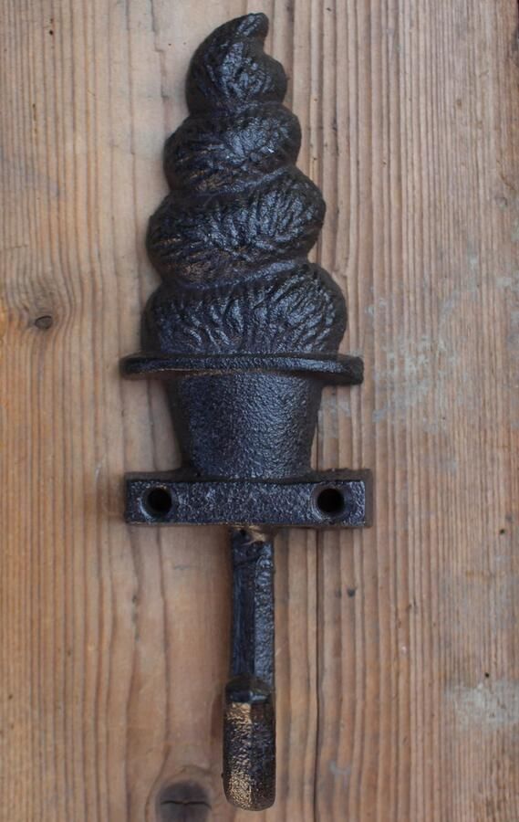 Robanjer Gietijzeren kapstokhaak buxus donkerbruin