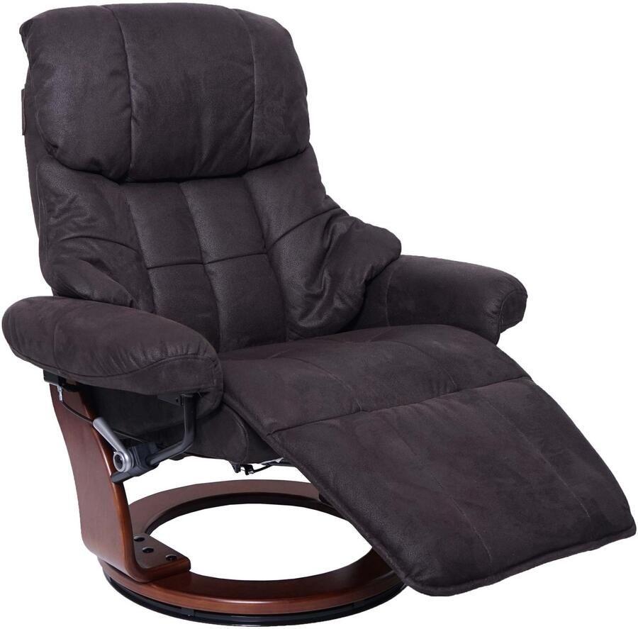 Robas Lund MCA Calgary 2 fauteuil TV fauteuil stof textiel 150kg belastbaar ~ bruin-zwart walnoot look