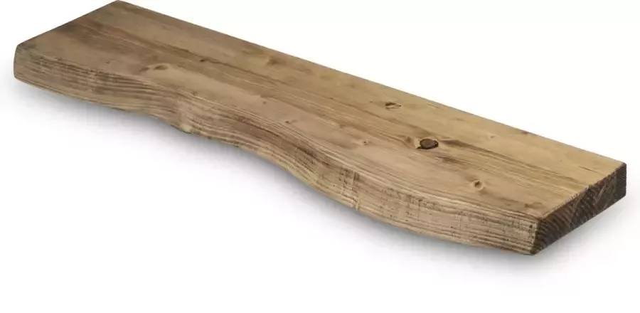 Robustiek Wonen Wandplank 100x20 cm Licht Bruin Boomstam Plank – Boekenplank