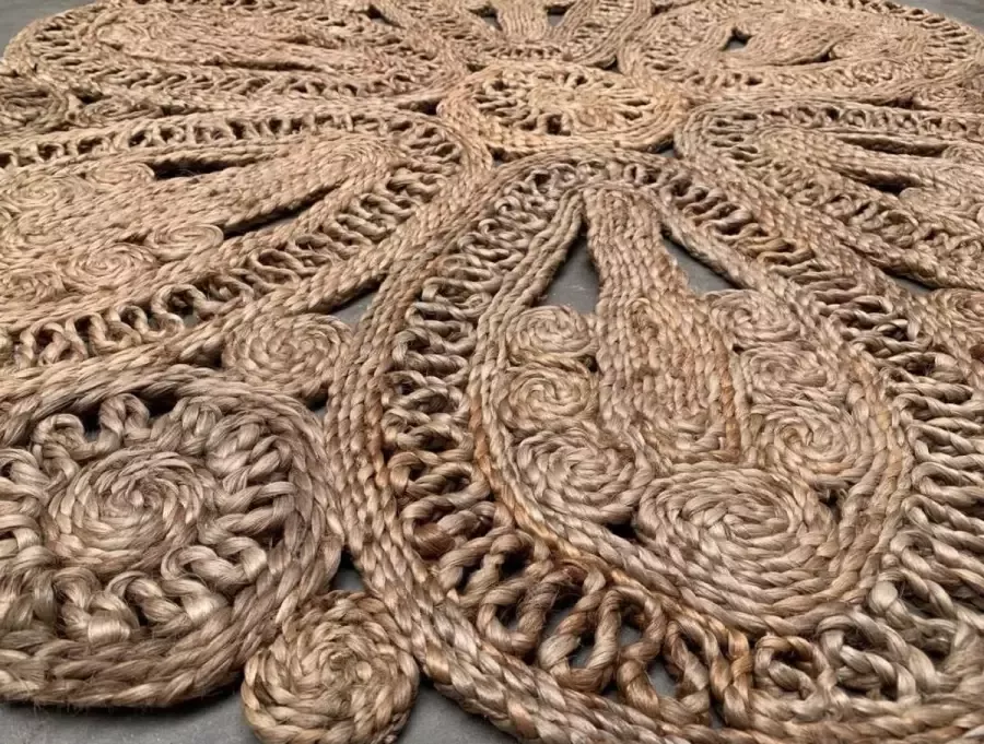 Rocaflor KLEED ROND JUTE 100% HANDGEMAAKT 150cm