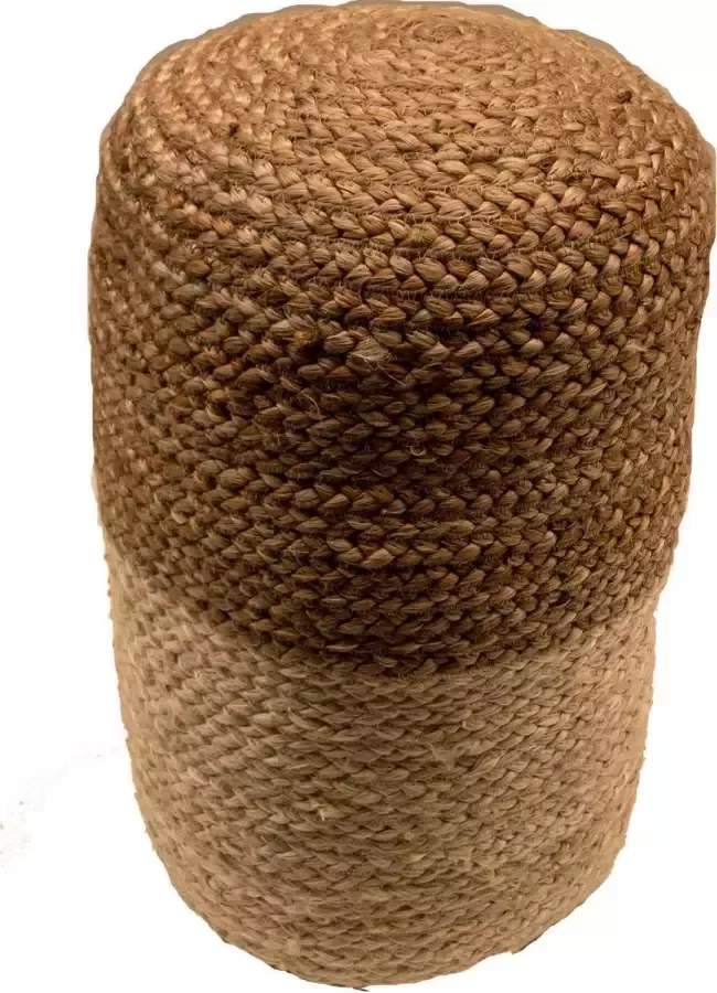 Rocaflor Poef gevlochten jute rond naturel wit 35 cm h=50 cm