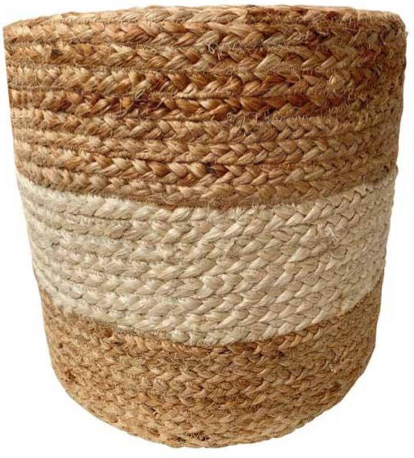 Rocaflor poef rond jute naturel beige poef jute poef handgemaakt