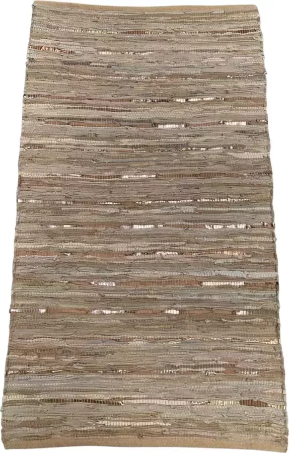 Rocaflor Vloerkleed- gerecycled- leer- beige 200x300cm