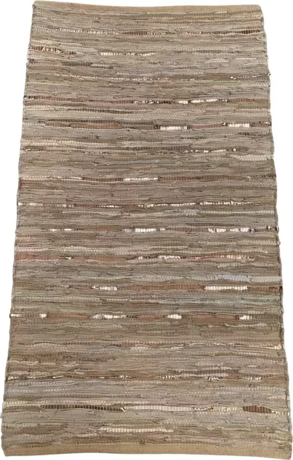 Rocaflor Vloerkleed gerecycled leer geweven beige 160x230cm