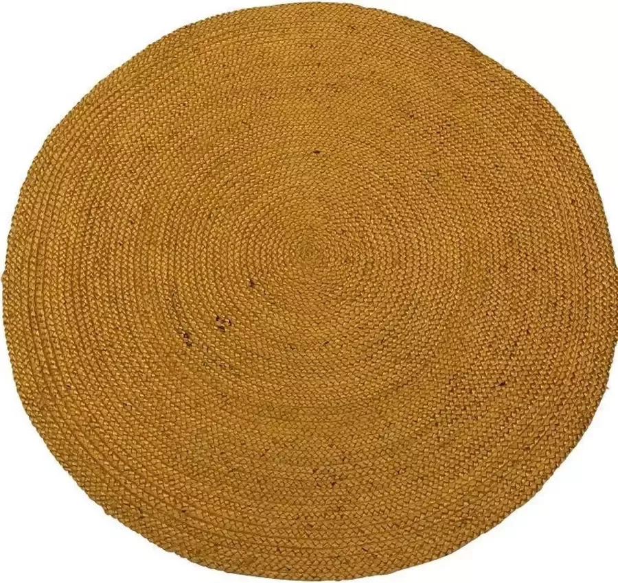 Rocaflor -Vloerkleed-jute-geel-rond-150cm