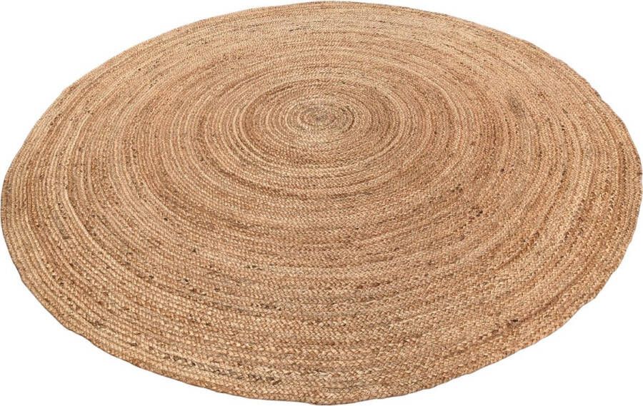 Rocaflor -vloerkleed -jute- gevlochten -rond- naturel bruin -ø120 cm