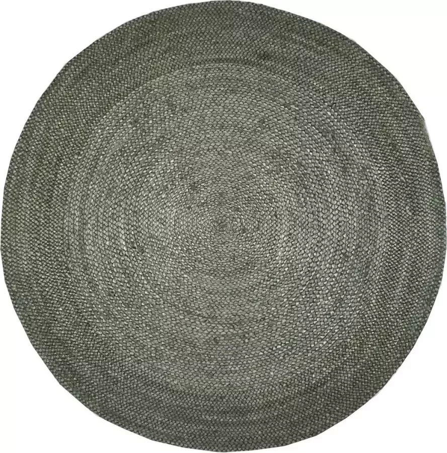 Rocaflor -vloerkleed-jute-rond-donker-groen-bosgroen-ø-120cm