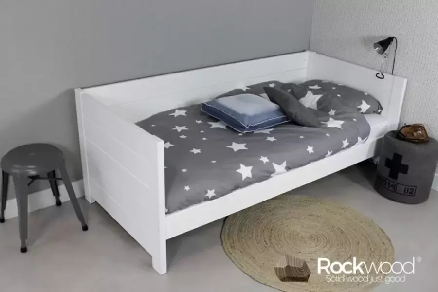 Rockwood Bedbank Sam wit inclusief montage met 2 lattenbodems slaap opberglade en ladematras