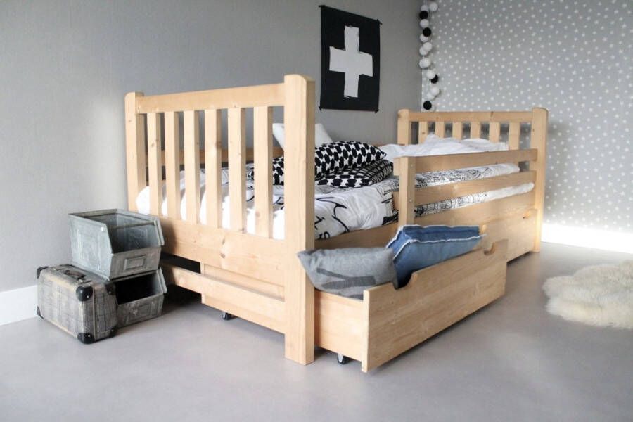 Rockwood Kinderbed Tim Naturel inclusief montage met lattenbodem matras Saturnus de Luxe