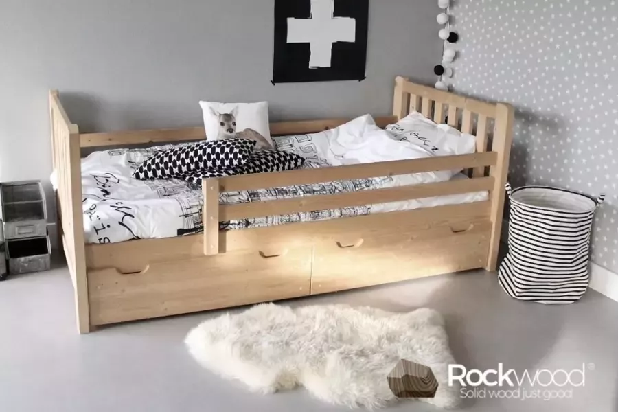 Rockwood Kinderbed Tim Naturel met gratis lattenbodem