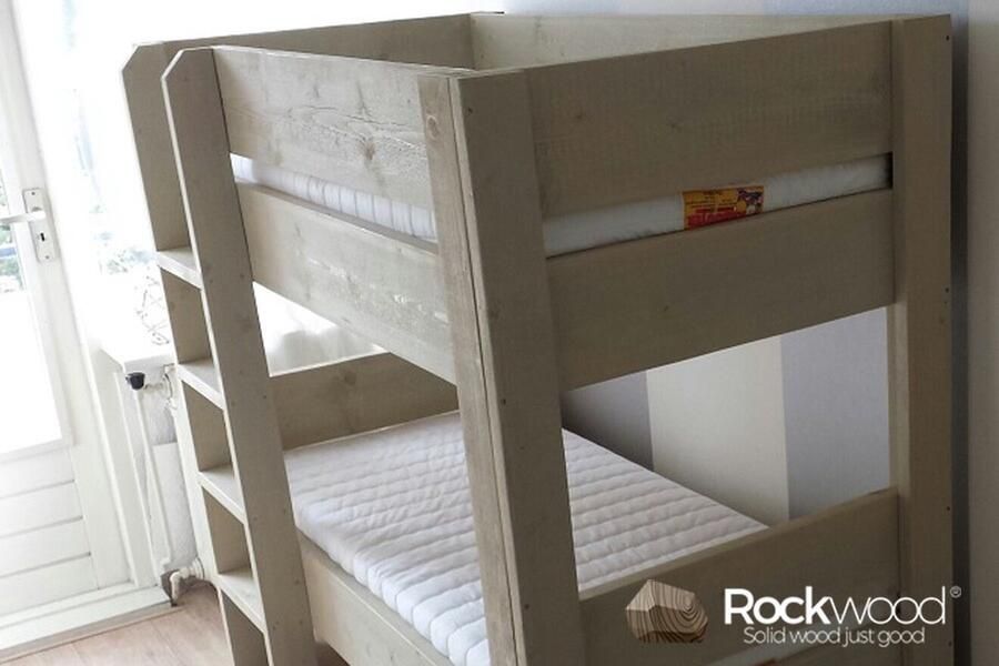 Rockwood Bouwpakket Stapelbed Steigerhout inclusief blik beits antraciet wash