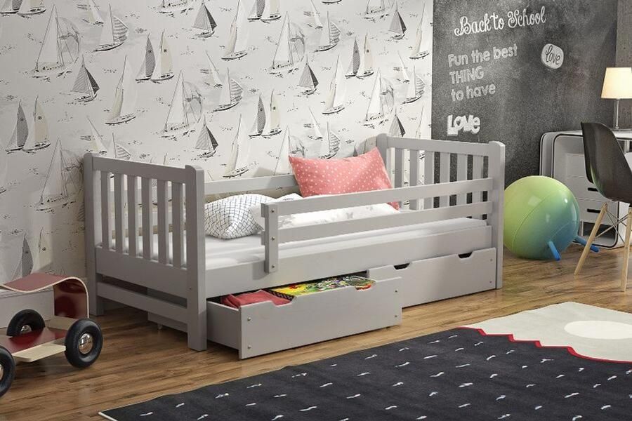 Rockwood Kinderbed Tim Grey inclusief montage met lattenbodem matras en bedtextielpakket