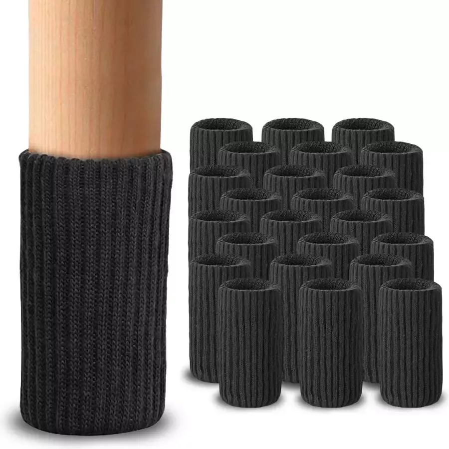 Roegaarden stoelpoot beschermers stoelpoot sokken Vloerbeschermer Zwart 24 stuks