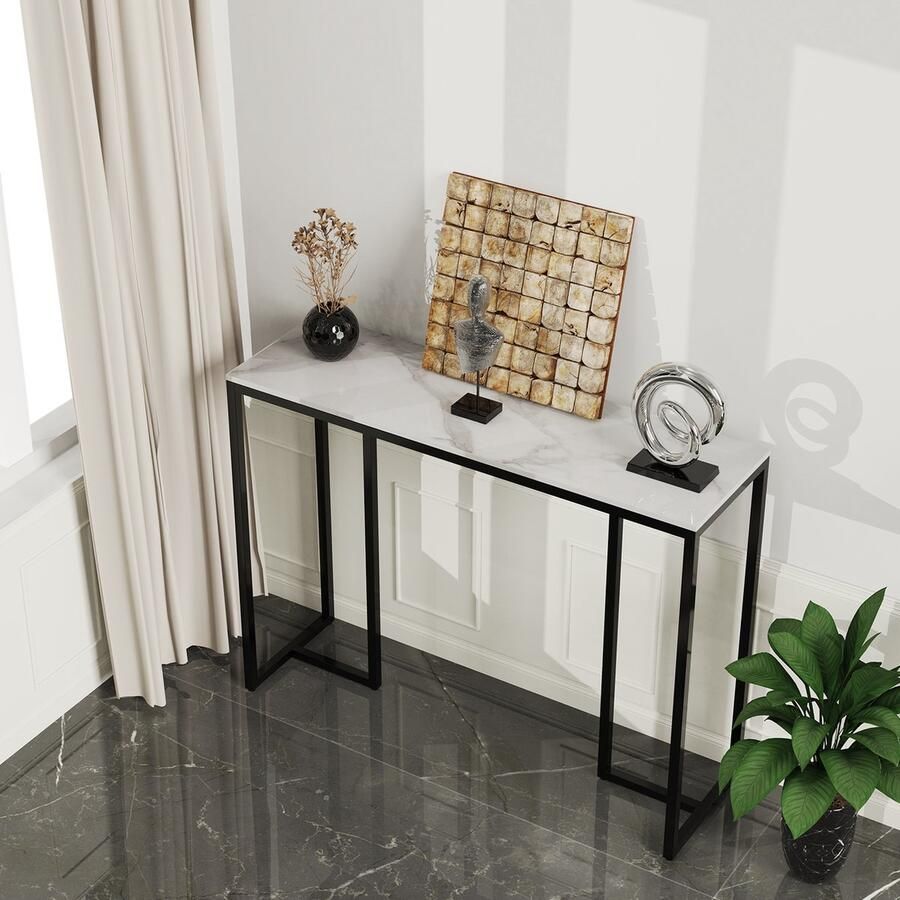 Roggi Consoletafel– Wandtafel – Haltafel – Bijzettafel Salontafel – Houten tafel 100 x 30 x 96 cm – Woonkamer Meubel – Halmeubel -Hoogte 86 cm