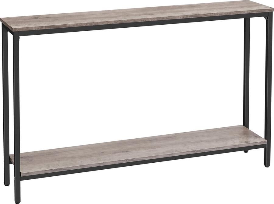 Roggi Consoletafel– Wandtafel – Haltafel – Bijzettafel Salontafel – Houten tafel Met Opbergrek 120 x 22 x 75 cm – Kleur Greige – Woonkamer Meubel – Halmeubel