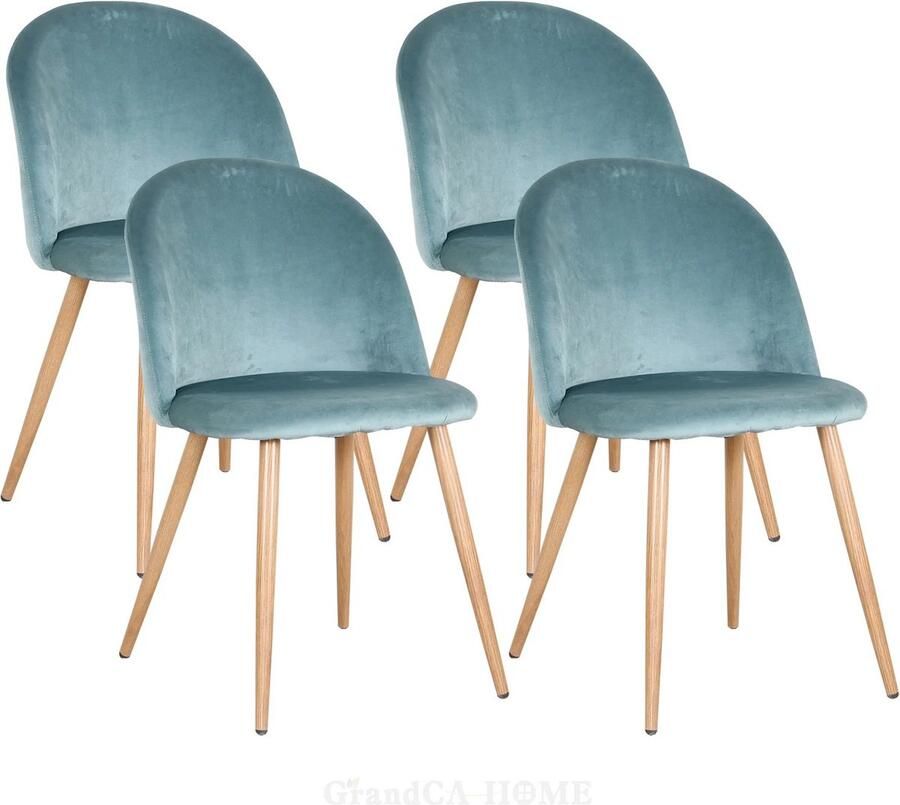 SteeFly Fluwelen eetkamerstoelen set Groen Eetkamerstoelen Stoel Stoelen 4st. zithoogte 43cm