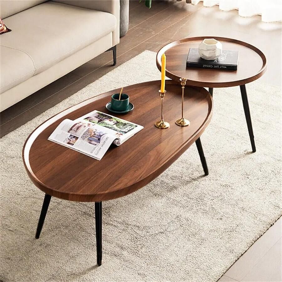Roggi Salontafel Bijzettafel – Salontafels Set van 2 Luxe design Sofa Tafel Woonkamer Tafel – Nesting Table – Koffietafel – 80 x 55 x 38 cm + 40 x 40 x 47 5 cm