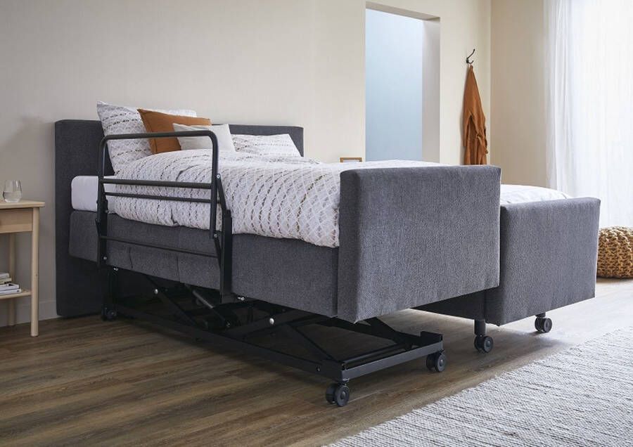 Romanette Boxspring Comfort met hoog-laag- & anti-trendelenburg functie incl. luxe Fusion Hypnose matras boxspring voor zorg aan huis elektrisch verstelbare zorgboxspring 80 x 200 cm antraciet