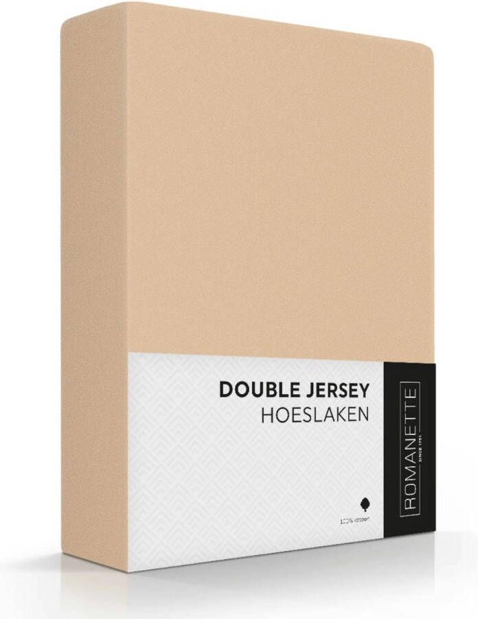 Romanette Hoeslaken Beige Doublejersey (hoekhoogte 30 cm ) TE600864 B 200 x L 200 cm B 200 x L 220 cm B 200 x L 230 cm Extra breed Geschikt voor Matras