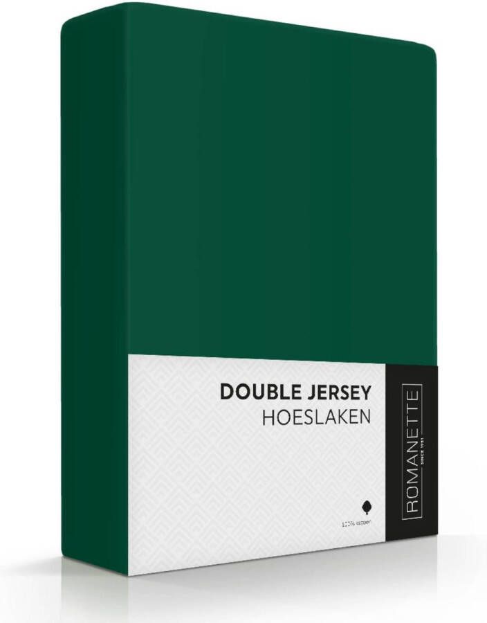 Romanette Hoeslaken Groen Doublejersey (hoekhoogte 30 cm ) TE1941 B 200 x L 200 cm B 200 x L 220 cm B 200 x L 230 cm Extra breed Geschikt voor Matras