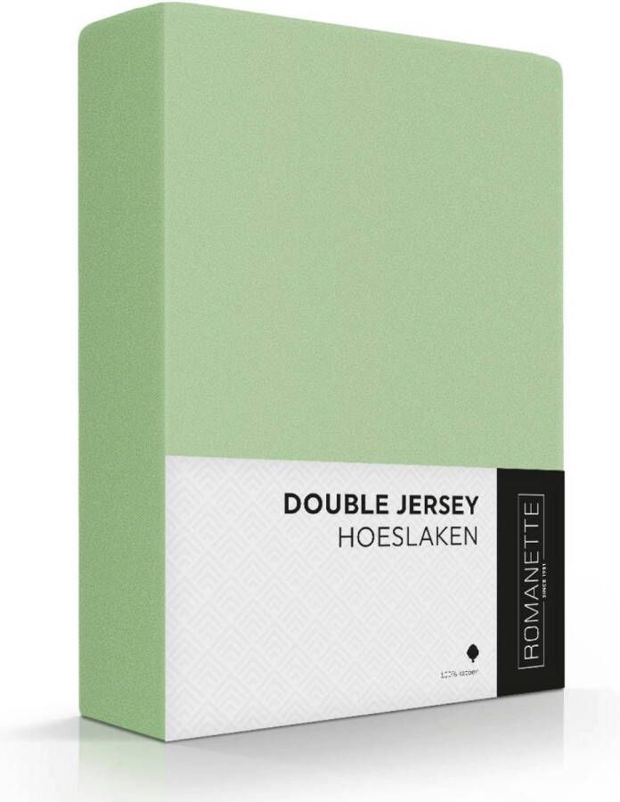 Romanette Hoeslaken Groen Doublejersey (hoekhoogte 30 cm ) TE600076 B 80 x L 200 cm B 80 x L 220 cm B 90 x L 200 cm B 90 x L 220 cm B 100 x L 200 cm B 100 x L 220 cm Eenpersoons Geschikt voor Matras