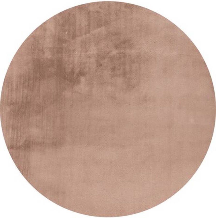 Roobol Vloerkleed Plush rond beige 80 x 0 cm