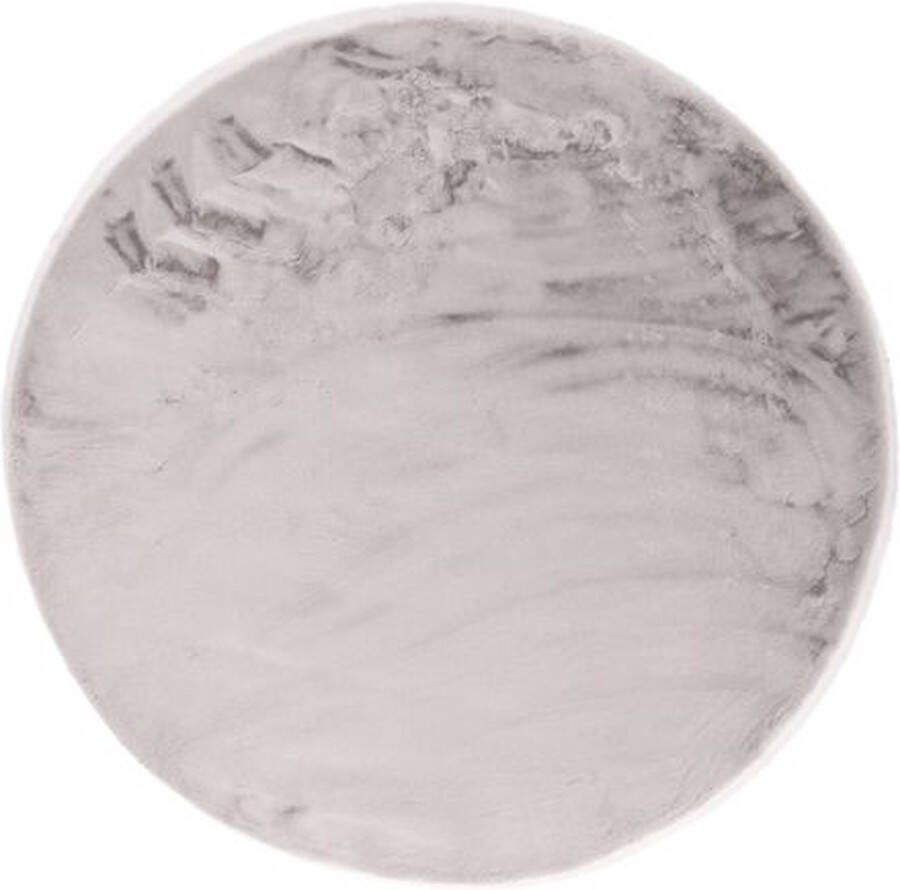 Roobol Vloerkleed Plush rond lichtgrijs 80 x 0 cm