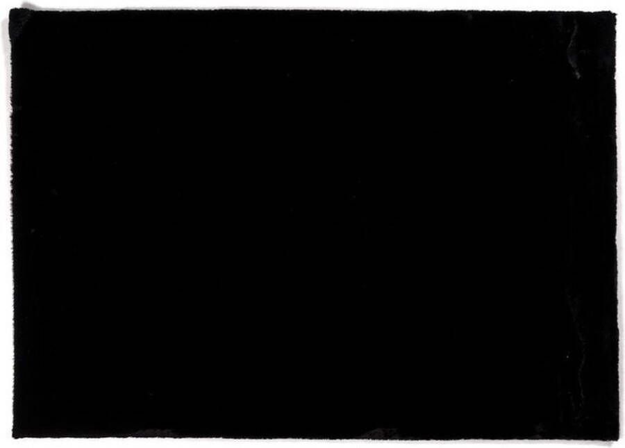 Roobol Vloerkleed Plush zwart 70 x 140 cm