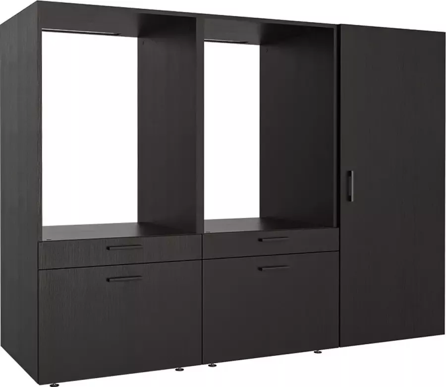 Roomart Store Nederland B.V. Roomartstore MultiWash 3 Wasmachine & Wasdroger Kast Met Uittrekbare Wasmand Planken Extra Opbergruimte Minimaliseert Trillingen