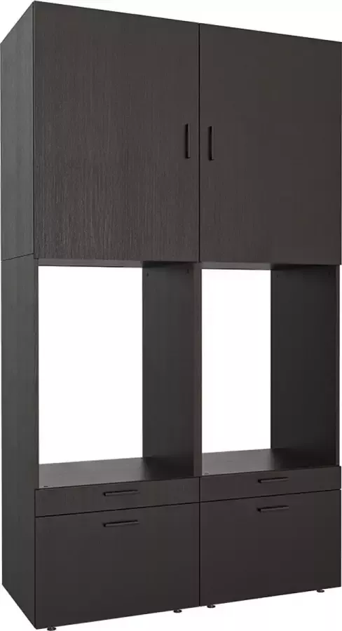 Roomart Store Nederland B.V. Roomartstore MultiWash Duo Extra Wasmachine & Wasdroger kast Met Uittrekbare Wasmand Planken Extra Opbergruimte Minimaliseert Trillingen
