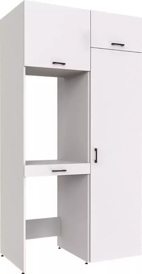 Roomart Store Nederland B.V. Roomartstore SmartStack 3 Extra Wasmachine & Wasdroger kast Met Uittrekbare Wasmand Planken Extra Opbergruimte Minimaliseert Trillingen